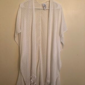 White Swiss dot swim cover up